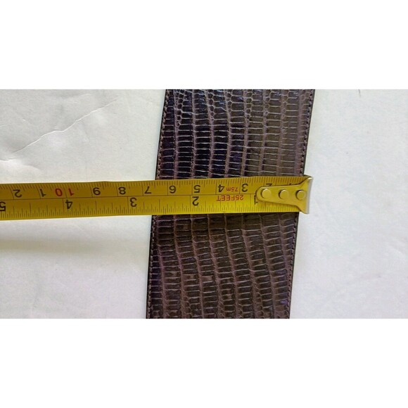 Donna Karan Leather Wide Belt MADE in ITALY Genuine Leather Deep Purple Vtg New - Picture 6 of 10